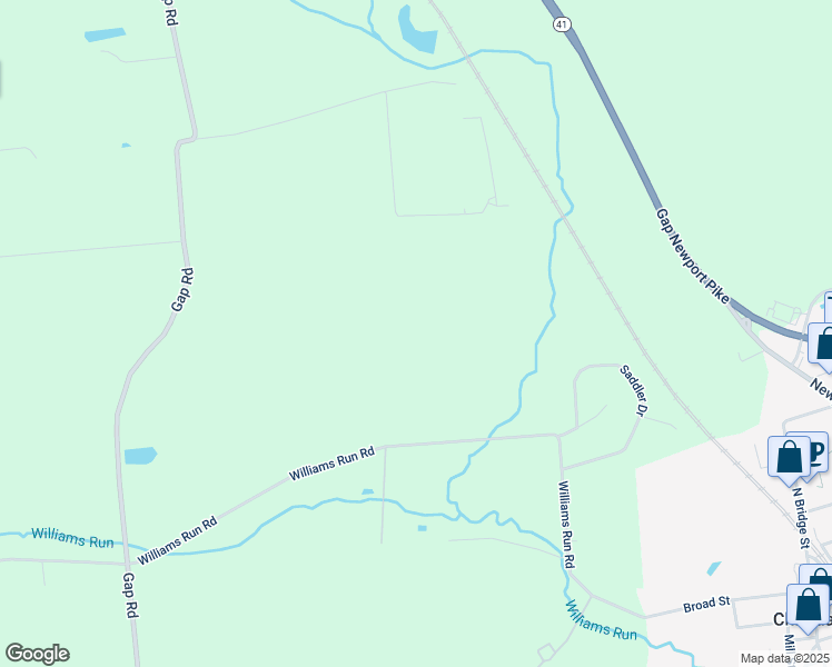 map of restaurants, bars, coffee shops, grocery stores, and more near 69 Williams Run Road in Christiana