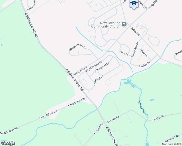 map of restaurants, bars, coffee shops, grocery stores, and more near 3589 Chickadee Drive in Dover
