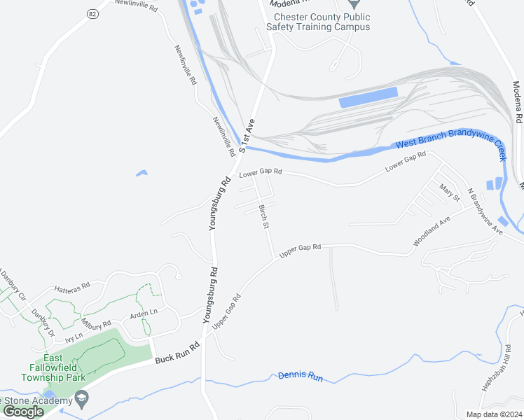 map of restaurants, bars, coffee shops, grocery stores, and more near 65 Birch Street in Coatesville