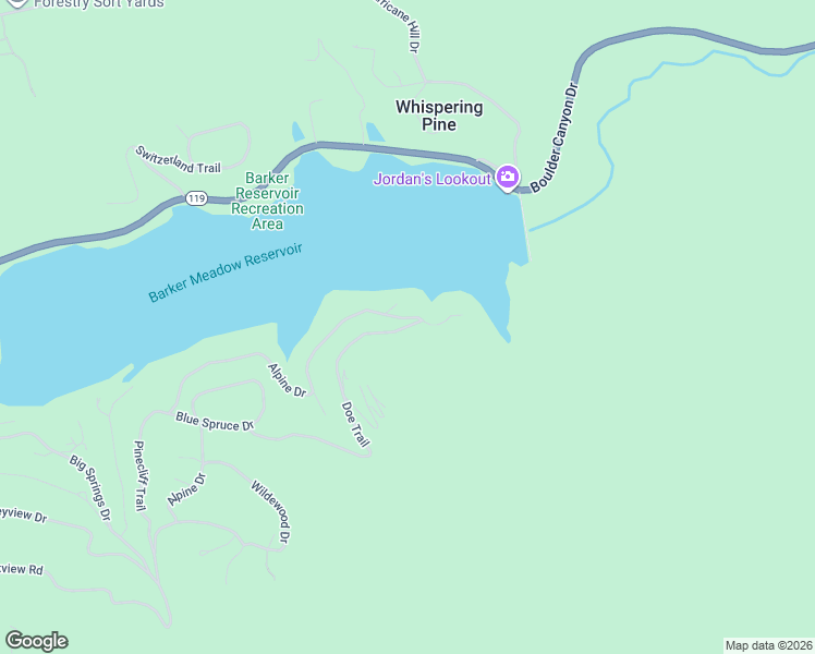 map of restaurants, bars, coffee shops, grocery stores, and more near 31 Doe Trail in Nederland