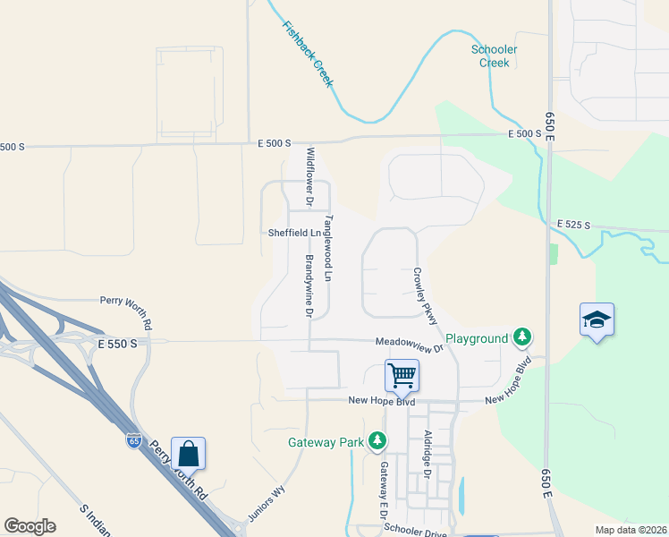 map of restaurants, bars, coffee shops, grocery stores, and more near 5930 Meadowview Drive in Whitestown