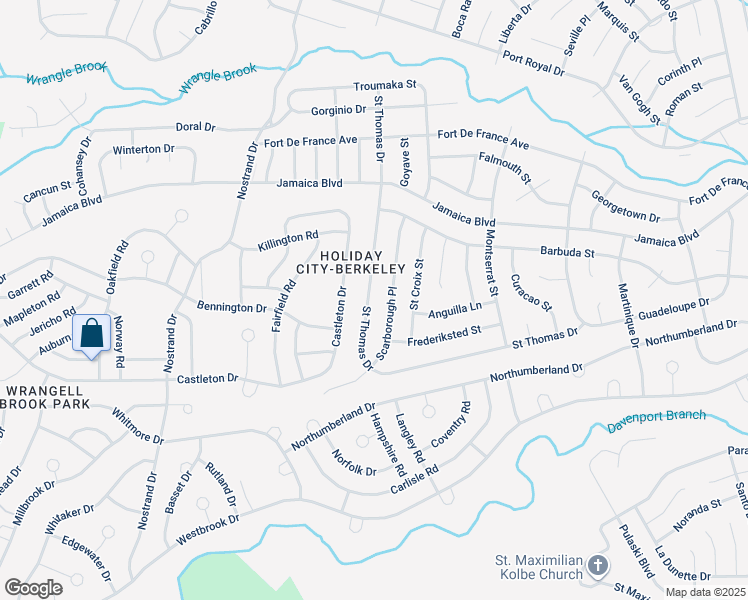 map of restaurants, bars, coffee shops, grocery stores, and more near 434 Saint Thomas Drive in Toms River