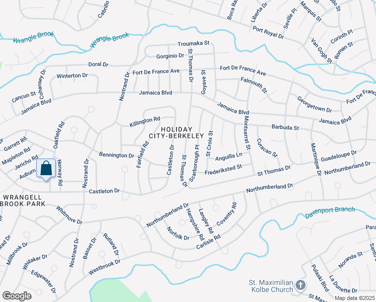map of restaurants, bars, coffee shops, grocery stores, and more near 434 Saint Thomas Drive in Toms River