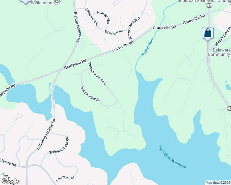 map of restaurants, bars, coffee shops, grocery stores, and more near 14 Springton Pointe Drive in Newtown Square