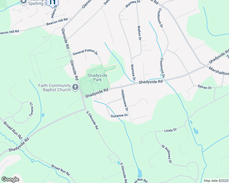 map of restaurants, bars, coffee shops, grocery stores, and more near 1624 Shadyside Road in West Chester