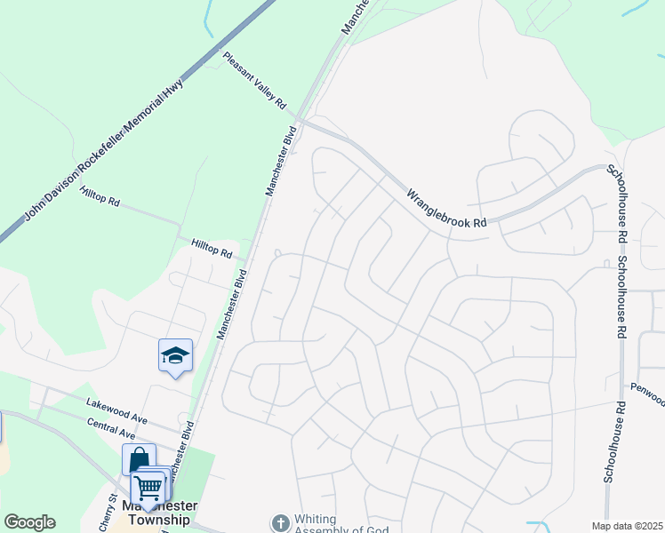 map of restaurants, bars, coffee shops, grocery stores, and more near 143 Hudson Parkway in Manchester Township