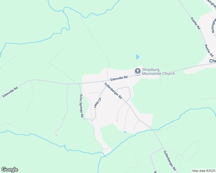 map of restaurants, bars, coffee shops, grocery stores, and more near 2336 Heidi Circle in Chambersburg