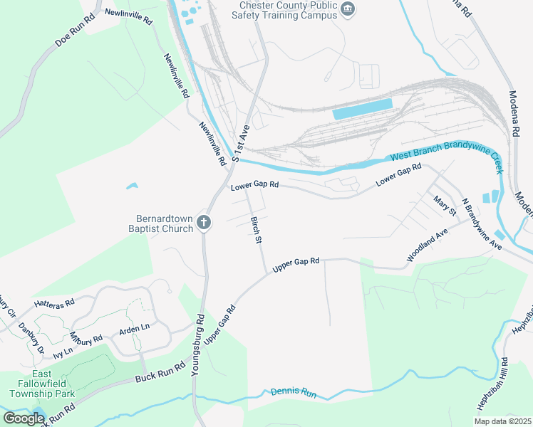 map of restaurants, bars, coffee shops, grocery stores, and more near 17 Bay Street in Coatesville