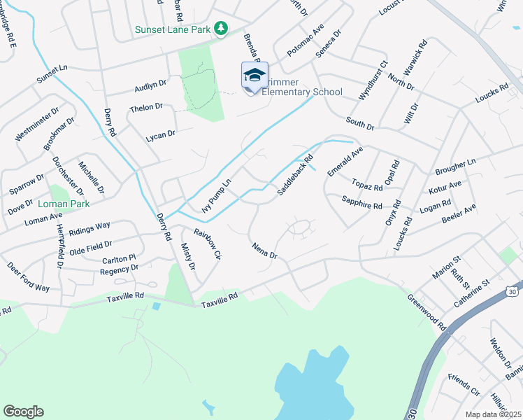 map of restaurants, bars, coffee shops, grocery stores, and more near 2045 Nena Drive in York