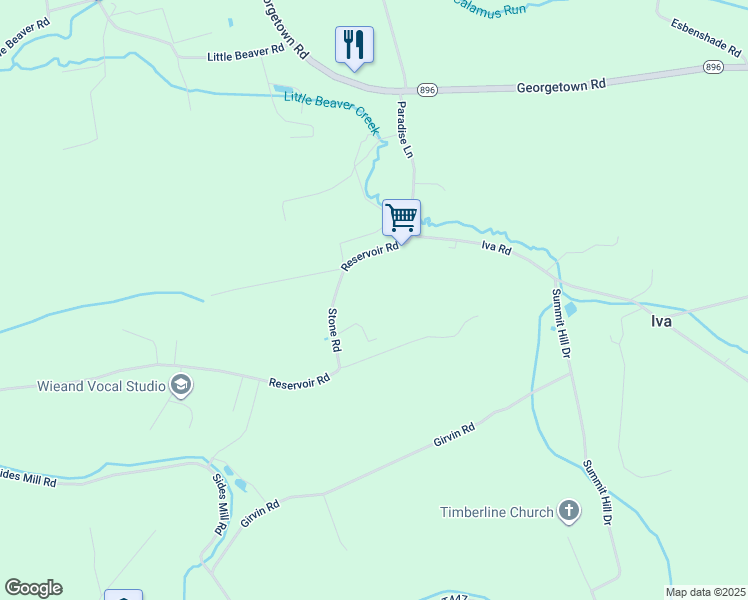 map of restaurants, bars, coffee shops, grocery stores, and more near 10 Reservoir Road in Strasburg