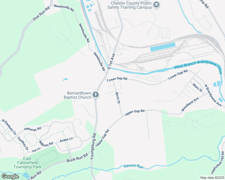 map of restaurants, bars, coffee shops, grocery stores, and more near 44 Wood Street in Coatesville