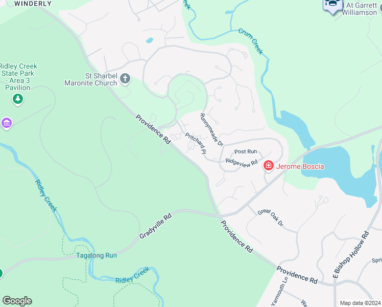 map of restaurants, bars, coffee shops, grocery stores, and more near 704 Pritchard Place in Newtown Square