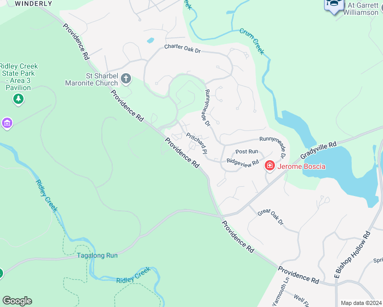 map of restaurants, bars, coffee shops, grocery stores, and more near 704 Pritchard Place in Newtown Square