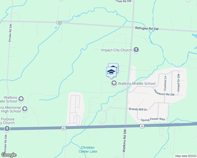 map of restaurants, bars, coffee shops, grocery stores, and more near 8868 Watkins Road Southwest in Pataskala