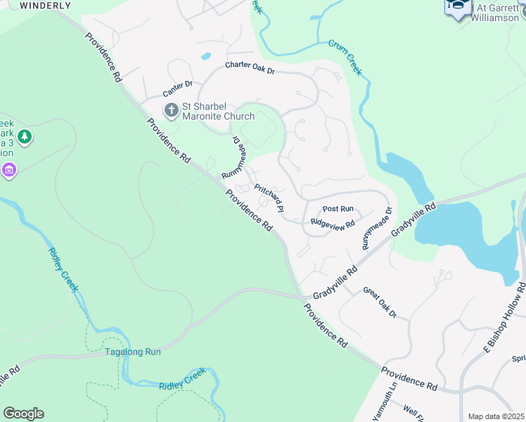 map of restaurants, bars, coffee shops, grocery stores, and more near 703 Pritchard Place in Newtown Square