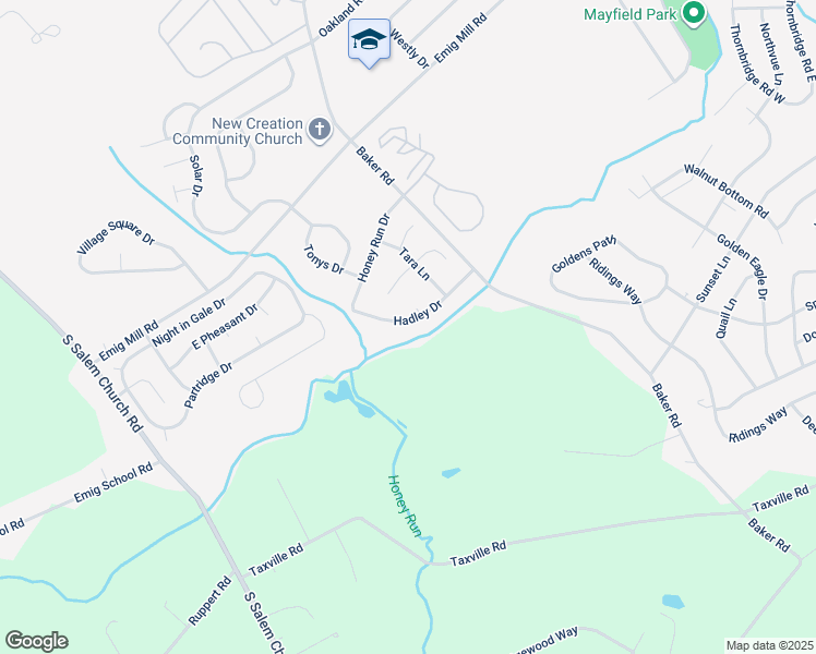 map of restaurants, bars, coffee shops, grocery stores, and more near 3070 Hadley Drive in York