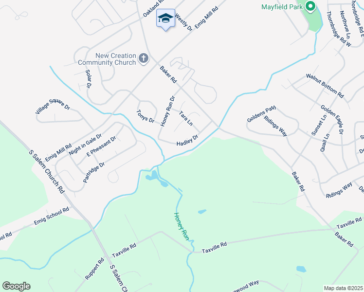 map of restaurants, bars, coffee shops, grocery stores, and more near 3070 Hadley Drive in York