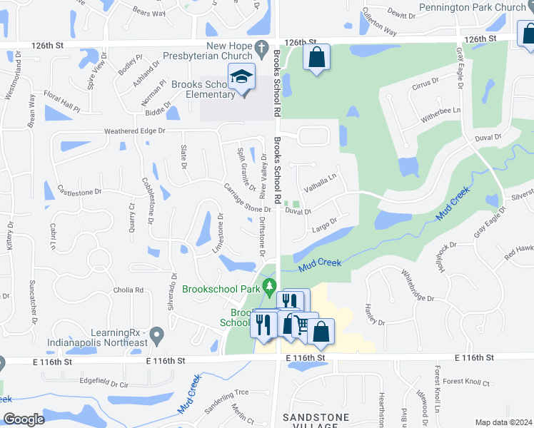 map of restaurants, bars, coffee shops, grocery stores, and more near 12071 Driftstone Drive in Fishers