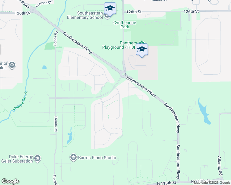 map of restaurants, bars, coffee shops, grocery stores, and more near 12085 Springtide Lane in Fishers