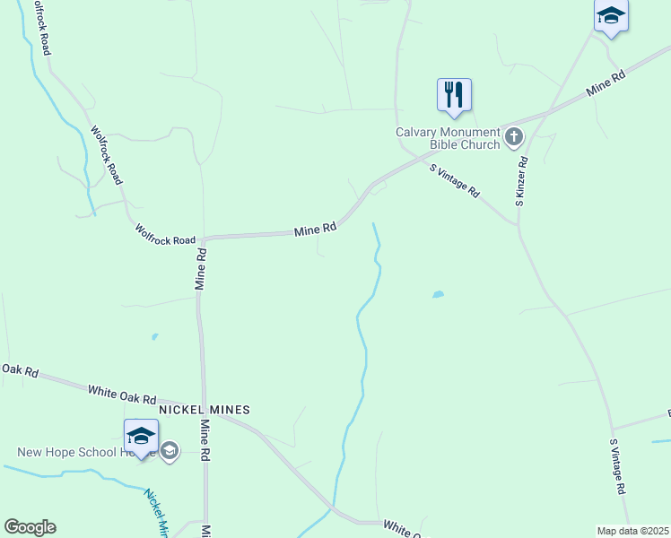 map of restaurants, bars, coffee shops, grocery stores, and more near Mine Road in Lancaster County