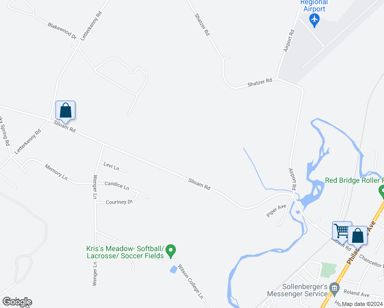map of restaurants, bars, coffee shops, grocery stores, and more near 453-1317 Siloam Rd in Chambersburg