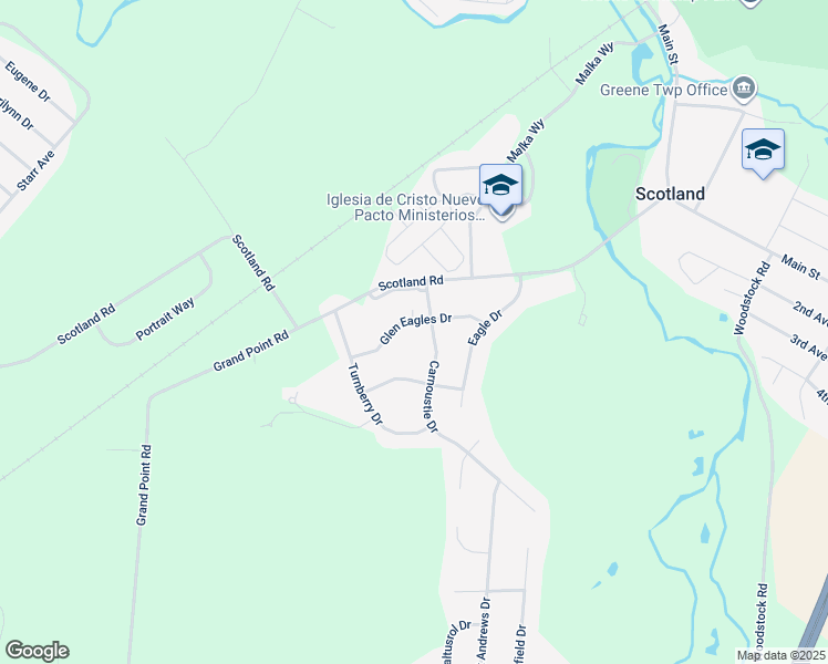 map of restaurants, bars, coffee shops, grocery stores, and more near 3492 Glen Eagles Drive in Chambersburg