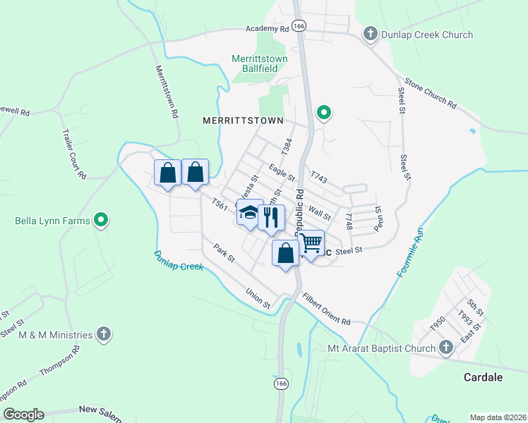map of restaurants, bars, coffee shops, grocery stores, and more near 31 Fairgarden Street in Republic