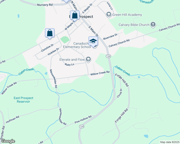 map of restaurants, bars, coffee shops, grocery stores, and more near 22 Willow Creek Road in Wrightsville
