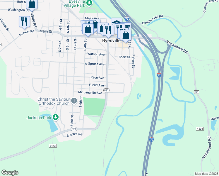 map of restaurants, bars, coffee shops, grocery stores, and more near 294 S 2nd St in Byesville