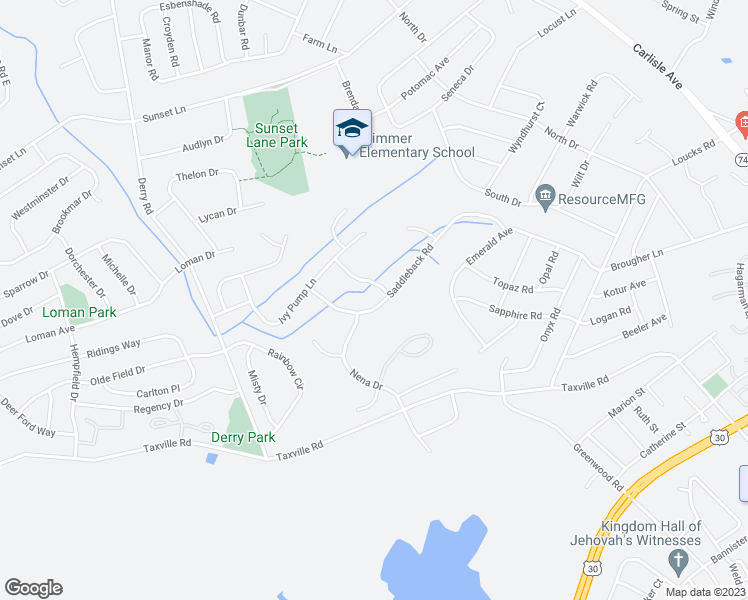map of restaurants, bars, coffee shops, grocery stores, and more near 1300 Saddleback Road in Shiloh