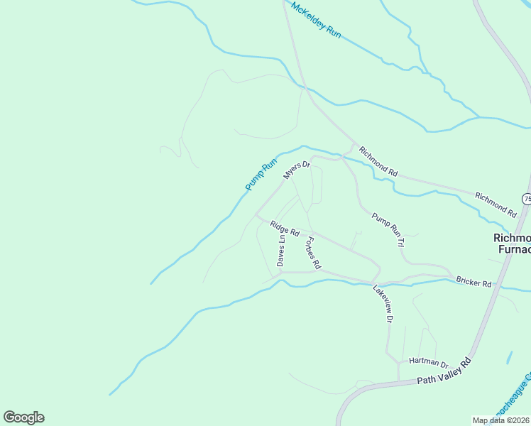 map of restaurants, bars, coffee shops, grocery stores, and more near 15689 Ridge Road in Fort Loudon