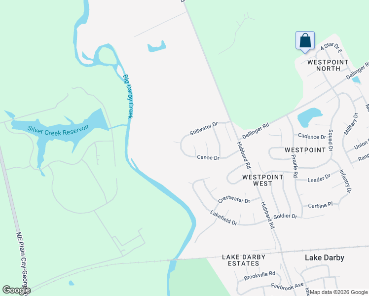 map of restaurants, bars, coffee shops, grocery stores, and more near 8976 Canoe Drive in Galloway
