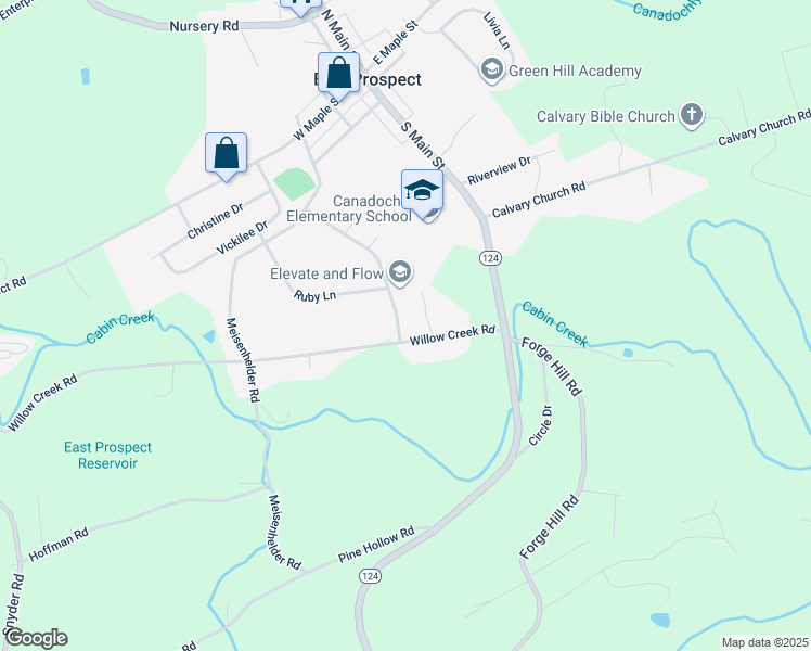 map of restaurants, bars, coffee shops, grocery stores, and more near 22 Willow Creek Road in Wrightsville