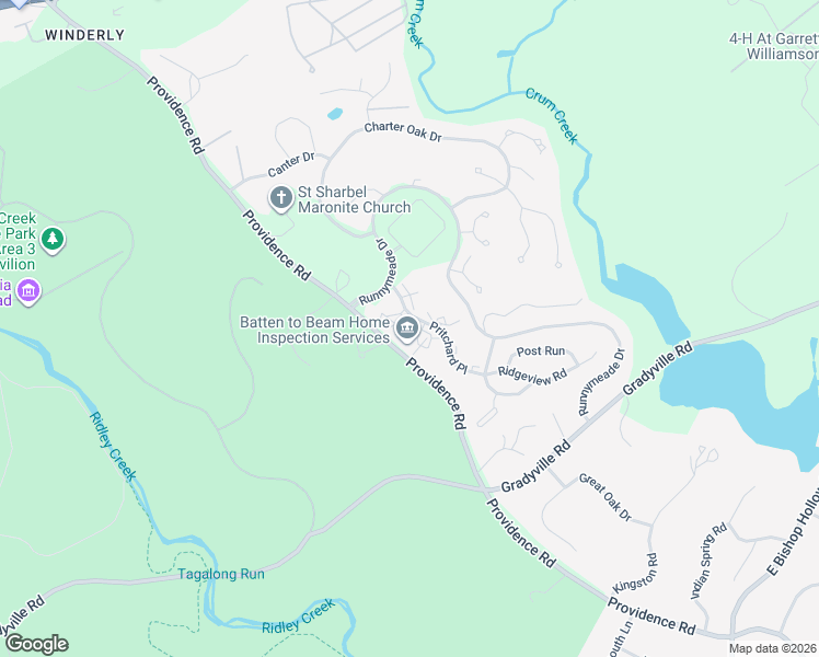 map of restaurants, bars, coffee shops, grocery stores, and more near 301 Pritchard Place in Newtown Square