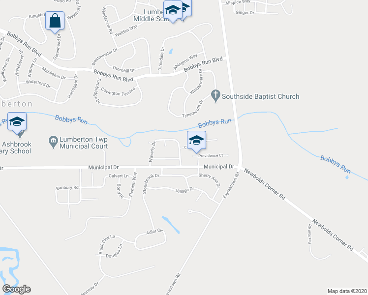map of restaurants, bars, coffee shops, grocery stores, and more near 12 Canterbury Court in Lumberton