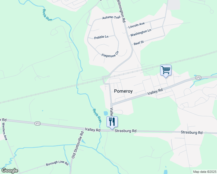 map of restaurants, bars, coffee shops, grocery stores, and more near 1237 Old Wilmington Road in Parkesburg