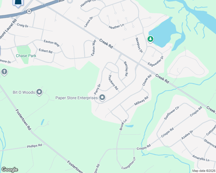 map of restaurants, bars, coffee shops, grocery stores, and more near 12 Wilkins Road in Hainesport
