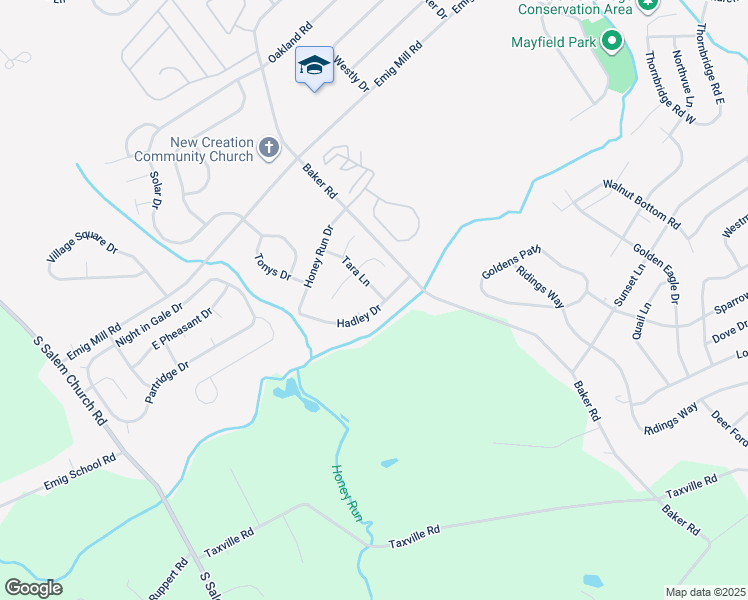 map of restaurants, bars, coffee shops, grocery stores, and more near 2720 Tara Lane in York