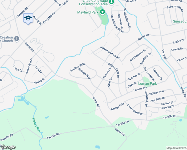 map of restaurants, bars, coffee shops, grocery stores, and more near 3005 Goldens Path in York