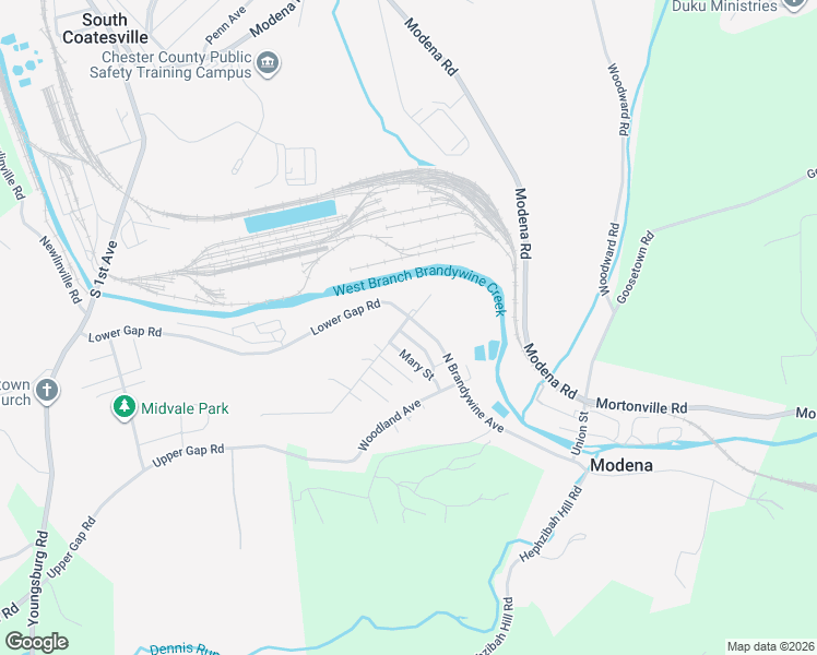 map of restaurants, bars, coffee shops, grocery stores, and more near 17 Mary Street in Coatesville