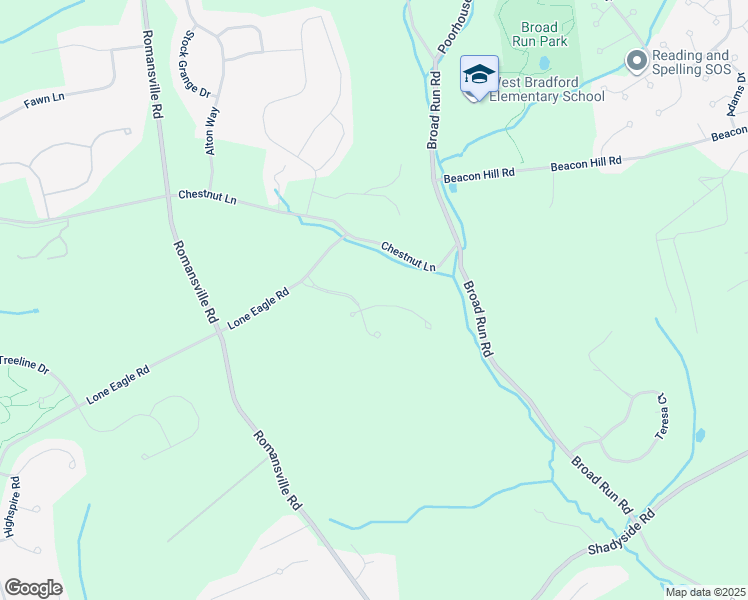map of restaurants, bars, coffee shops, grocery stores, and more near 1809 Honeysuckle Court in Downingtown