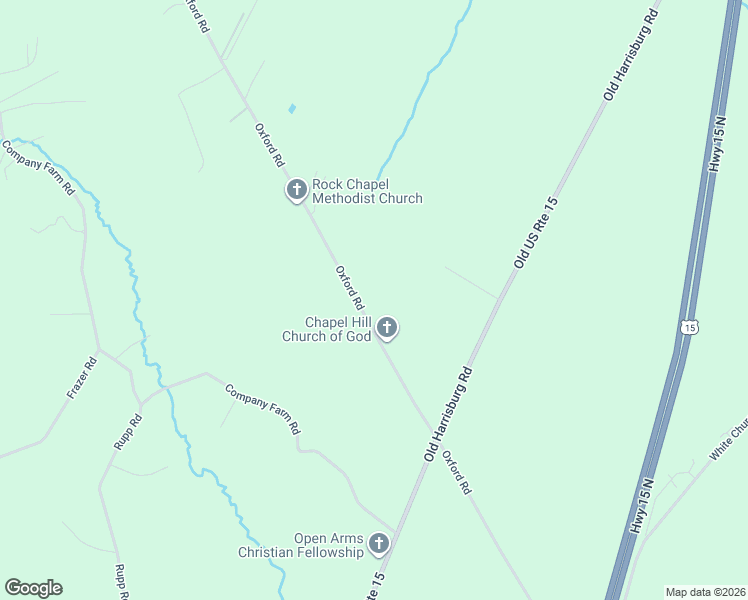 map of restaurants, bars, coffee shops, grocery stores, and more near 4575 Oxford Road in York Springs
