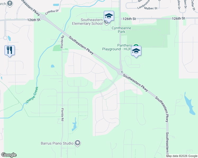 map of restaurants, bars, coffee shops, grocery stores, and more near 15661 Whelchel Drive in Fishers
