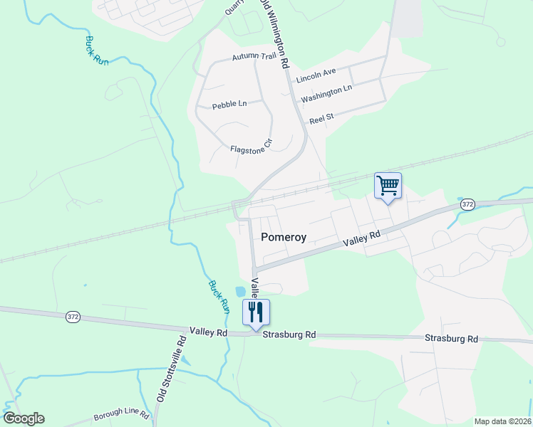 map of restaurants, bars, coffee shops, grocery stores, and more near 992 Old Wilmington Road in Coatesville