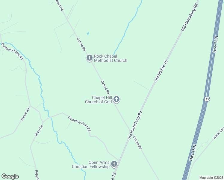 map of restaurants, bars, coffee shops, grocery stores, and more near 4575 Oxford Road in York Springs