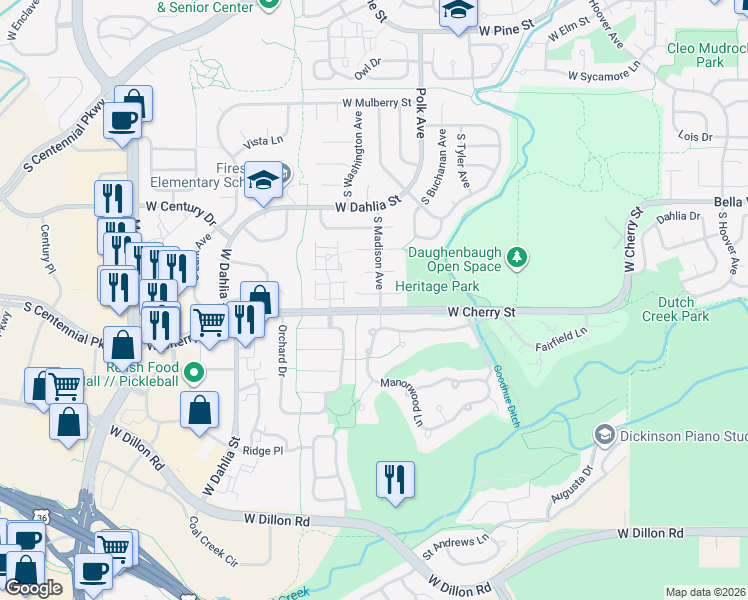 map of restaurants, bars, coffee shops, grocery stores, and more near 657 West Chestnut Court in Louisville
