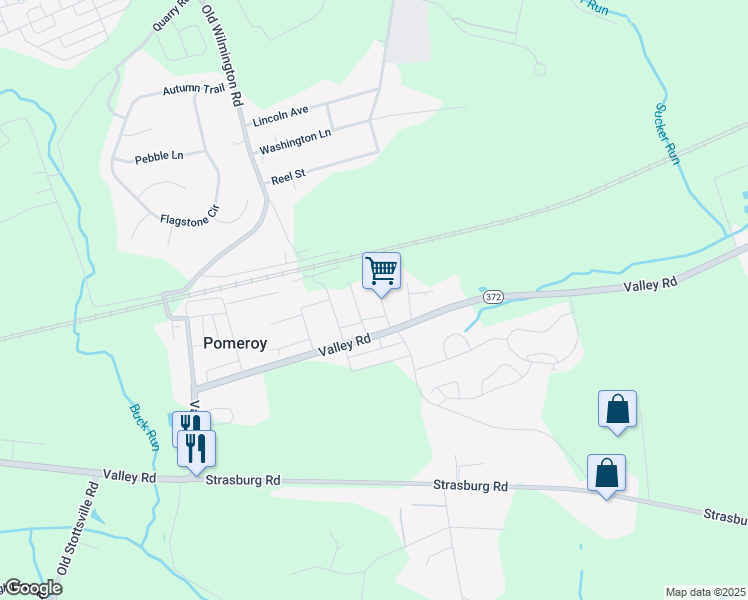 map of restaurants, bars, coffee shops, grocery stores, and more near 21 Spaulding Avenue in Coatesville