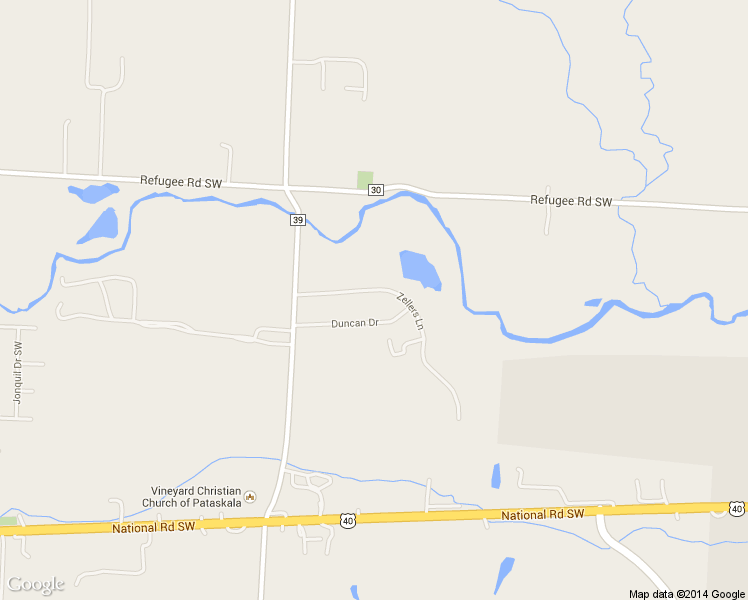 map of restaurants, bars, coffee shops, grocery stores, and more near 70 Zellers Lane in Pataskala