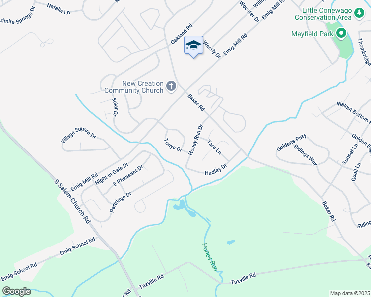 map of restaurants, bars, coffee shops, grocery stores, and more near 2879 Golden Villas Drive in York