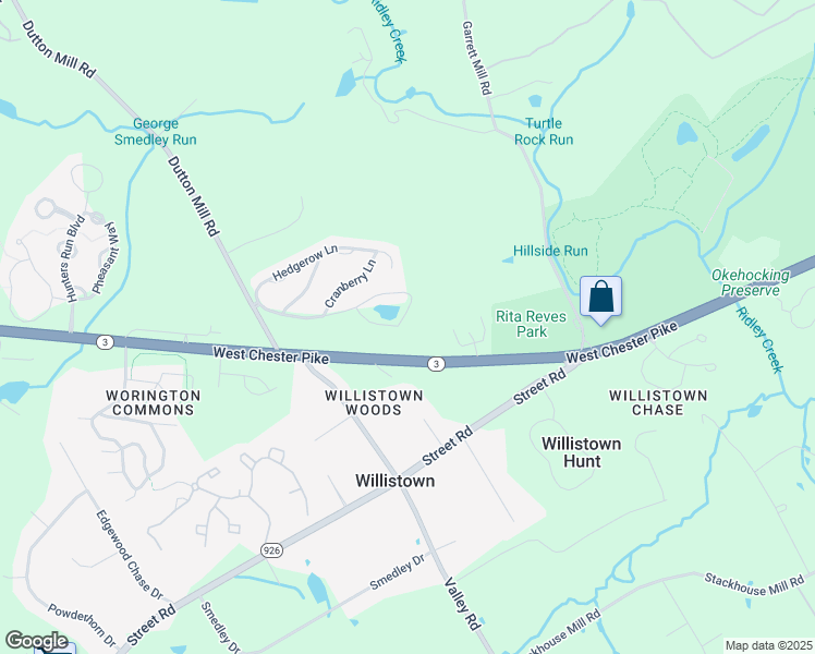 map of restaurants, bars, coffee shops, grocery stores, and more near 231 Cohasset Lane in West Chester